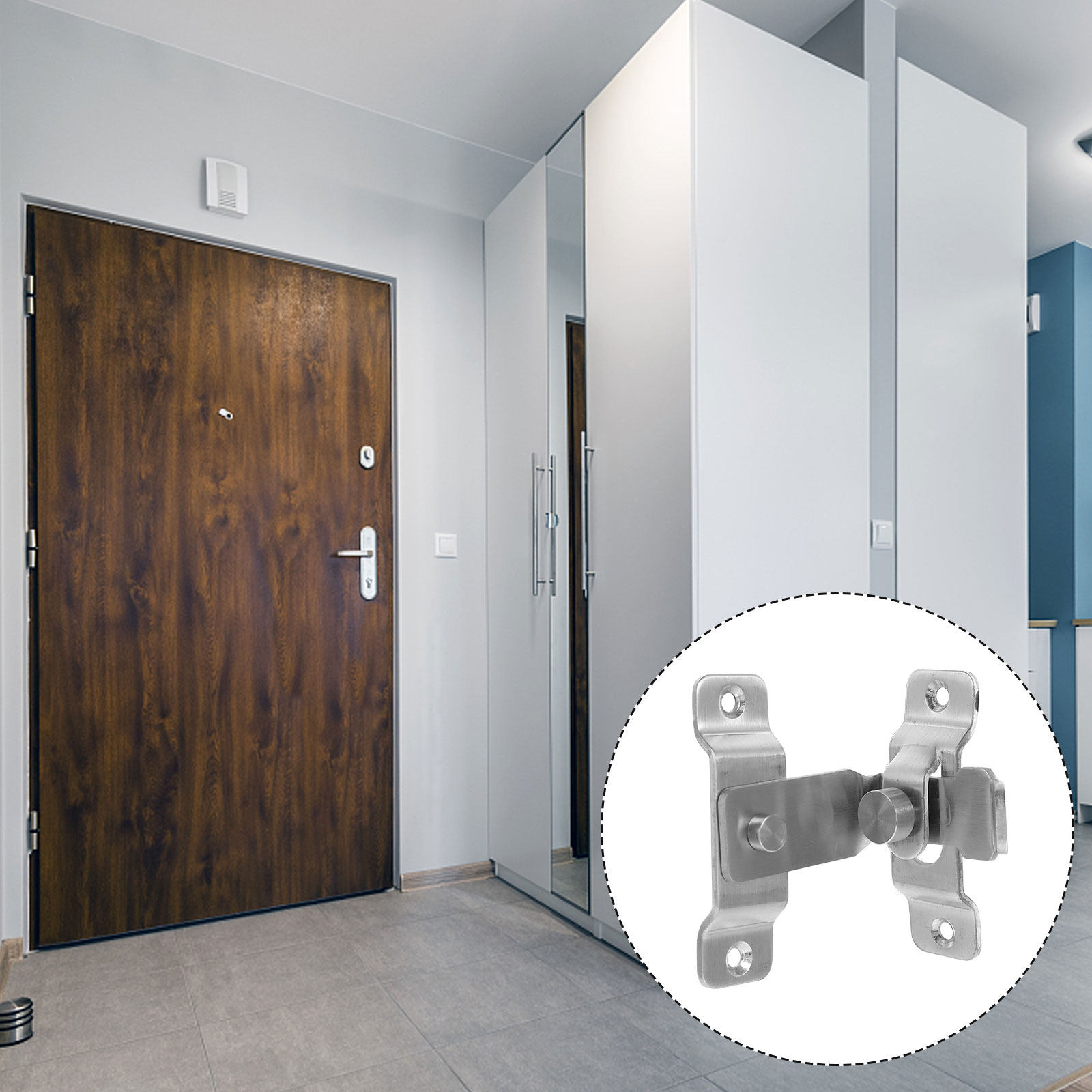 Home Security Door Reinforcement Lock - 2Pcs Stainless Steel Latch Lock Rustproof