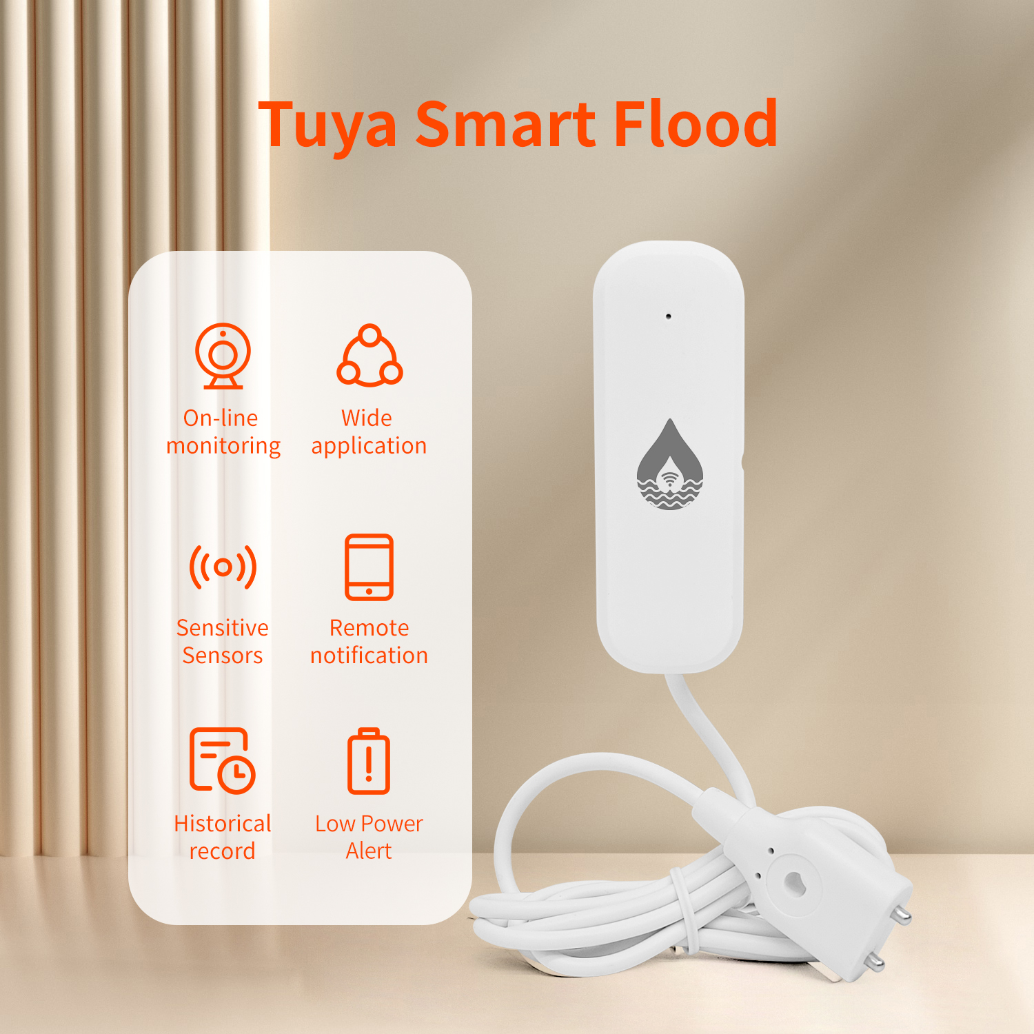 Home Security With Ai - YFK Tuya WiFi Water Leakage Sensor