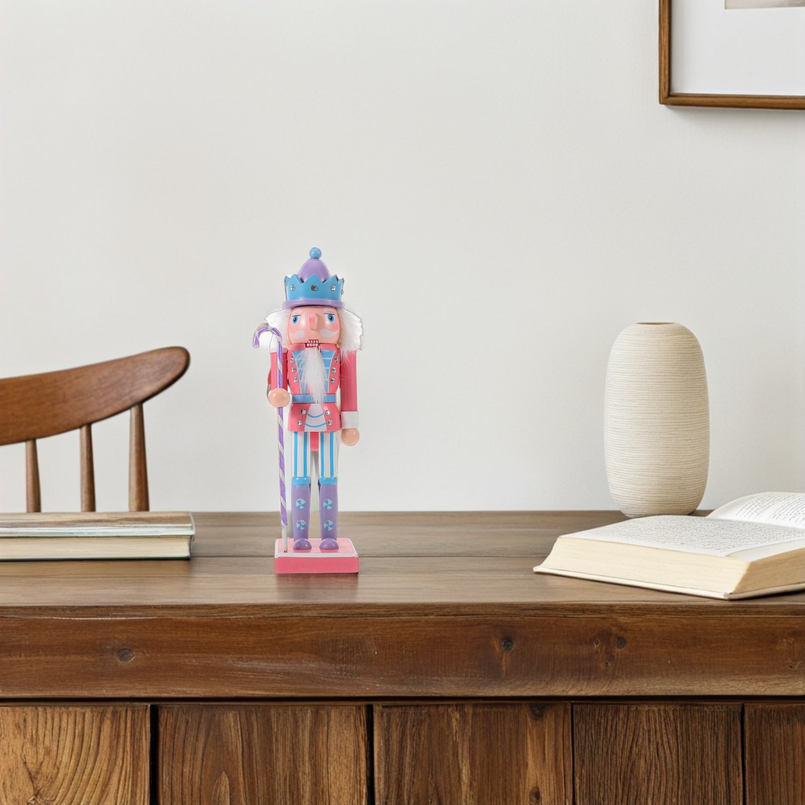 Home Security Officer - Wooden Christmas Nutcracker Candy Cane Nutcracker