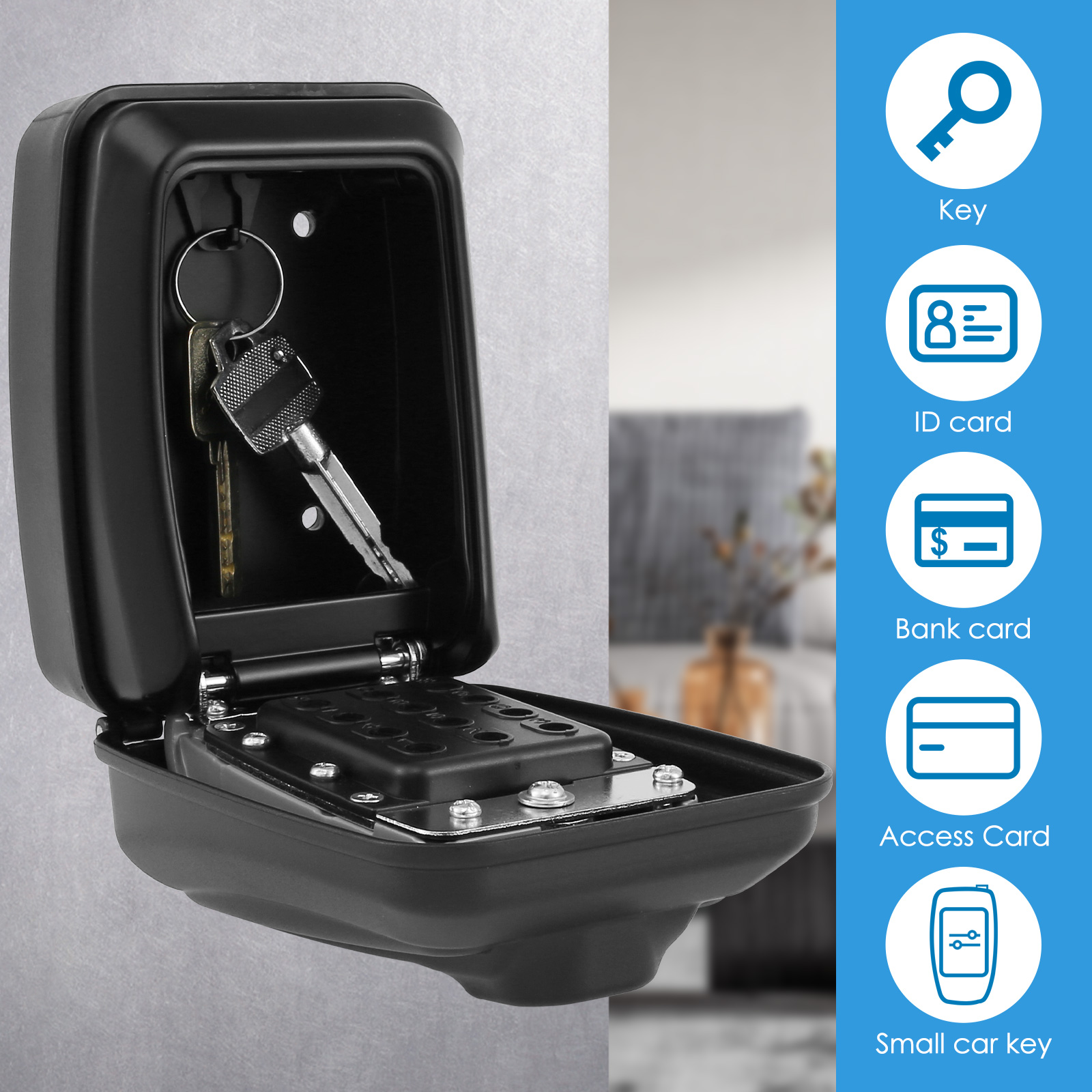 Key Lock Box Wall-Mount Secret - Home Security Key Box 评论和价格