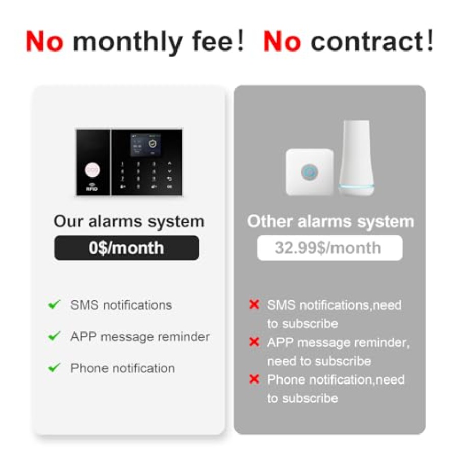 Wireless Alarm System for Home - Home Security No Monthly Fee 评论和价格