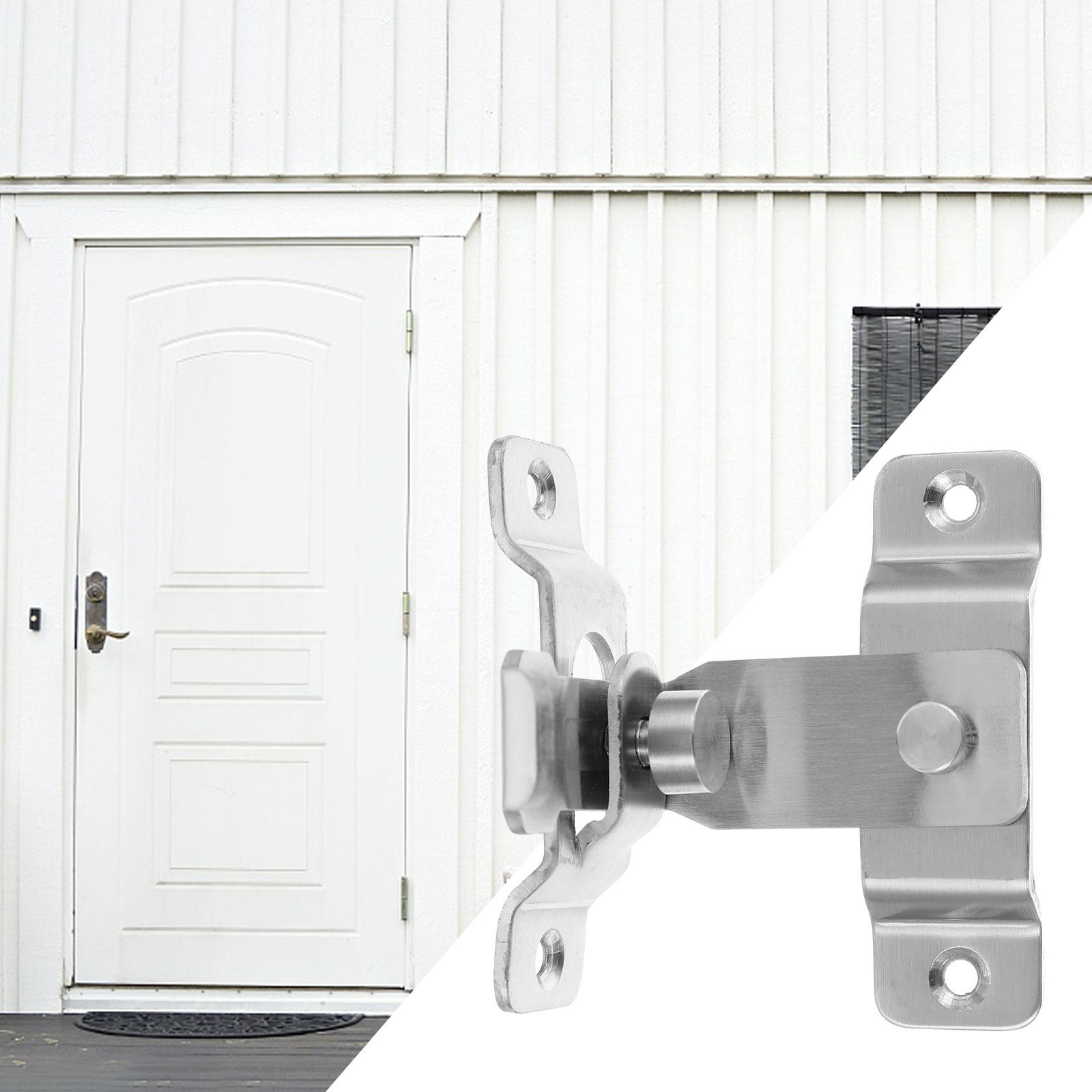 2Pcs Stainless Steel Latch Loc - Home Security Door Reinforcement Lock 评论和价格