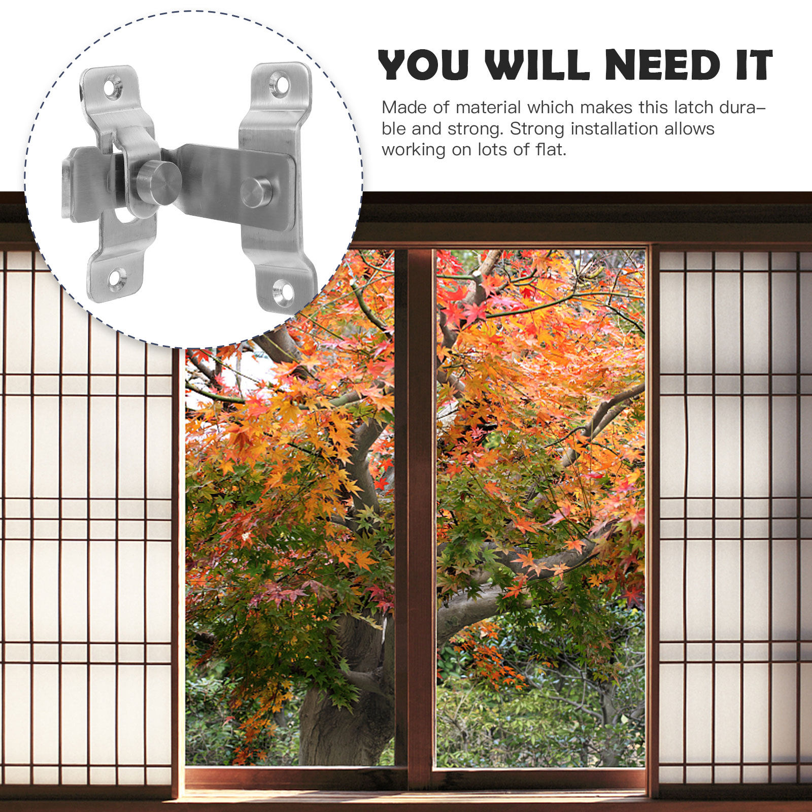 2Pcs Stainless Steel Latch Loc - Home Security Door Reinforcement Lock 评论和价格