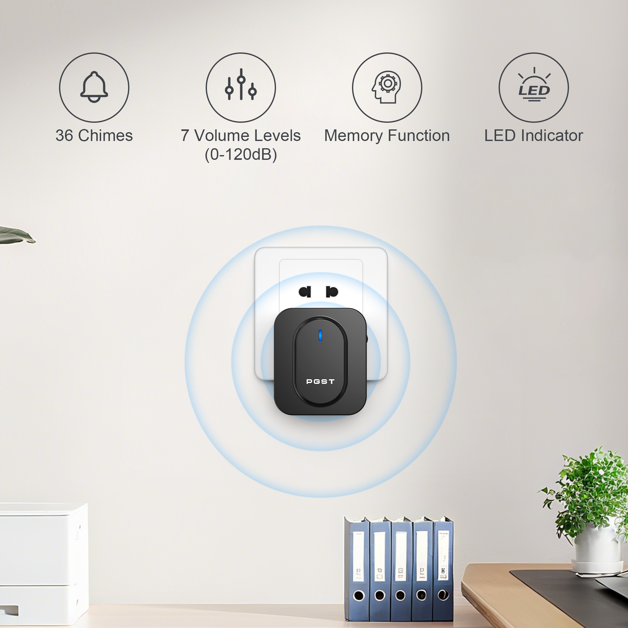 PGST Wireless Doorbell 36 Chim - Home Security Lights 评论和价格