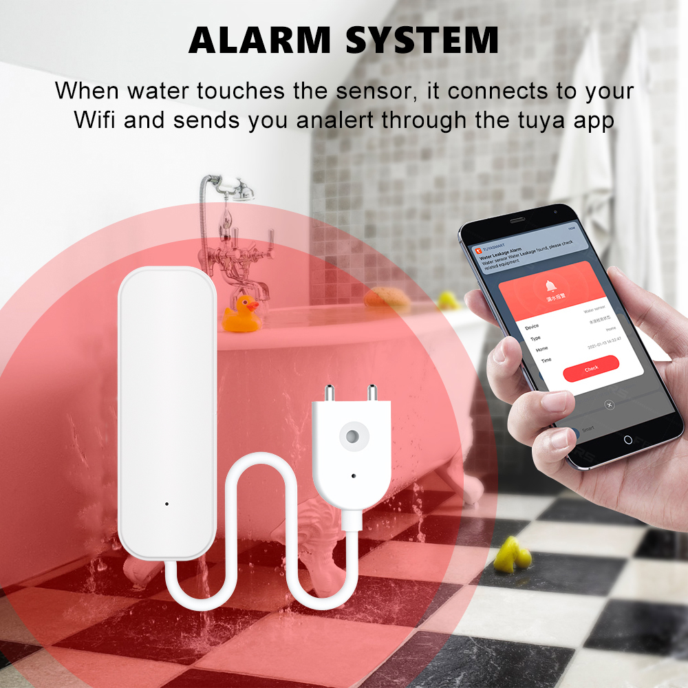 WiFi/Zigbee Water Sensor Tuya  - Home Security With Ai 评论和价格