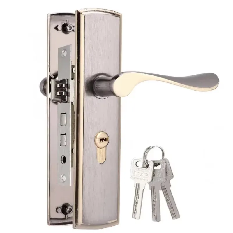 Gold Door Handle Lock Silent H - Home Security Brand 评论和价格