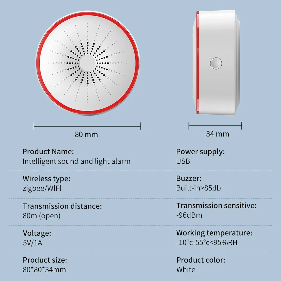 Tuya WiFi ZigBee Smart Alarm S - Home Security Lights 评论和价格