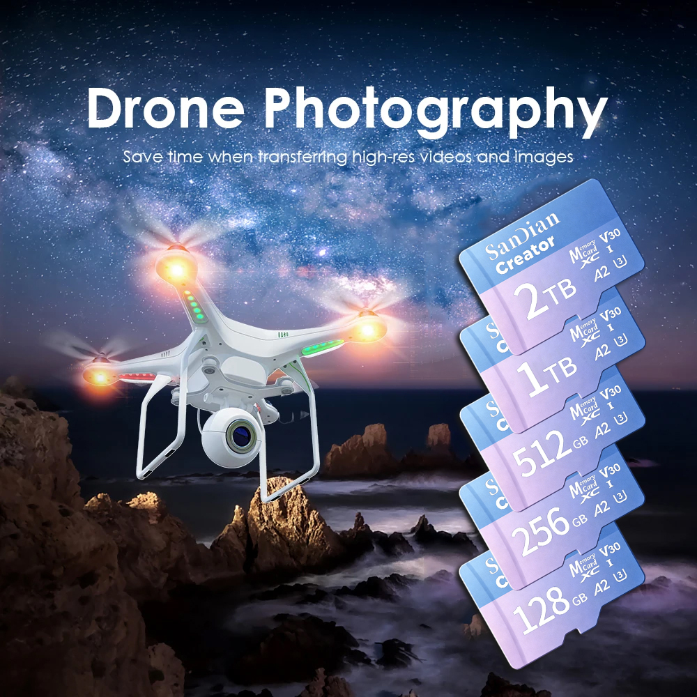 Max 190Mb/s Blue Micro TF SD C - Home Security Drones 评论和价格