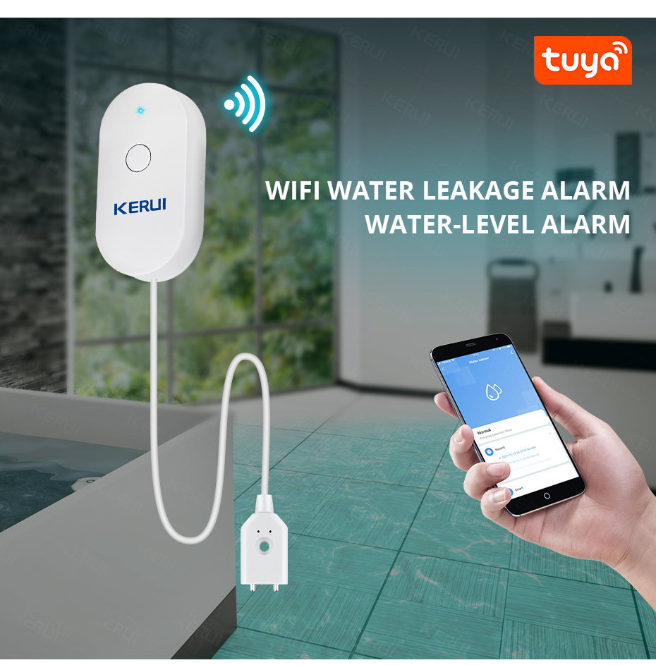 KERUI Smart  WiFi Water Sensor - Home Security With Ai 评论和价格