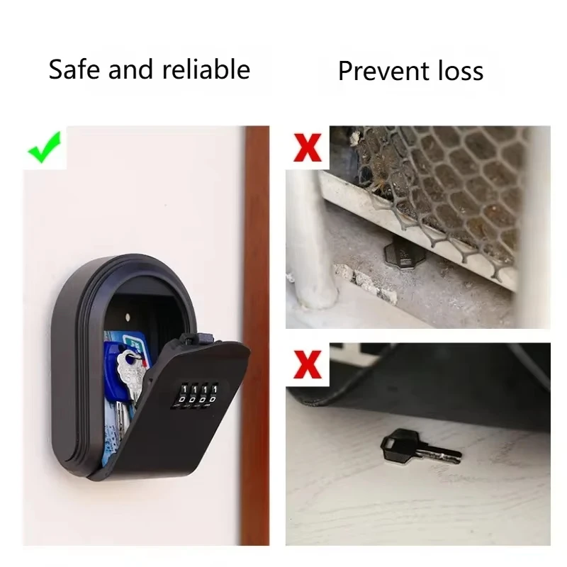 Wall Mount Key Lock Box, 4 Dig - Home Security Key Box 评论和价格