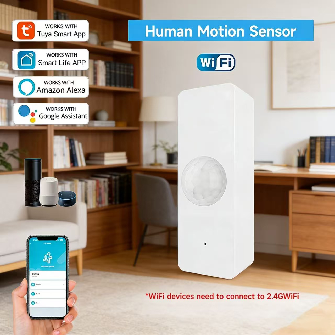 WiFi Smart PIR Motion Sensor T - Home Security With Ai 评论和价格