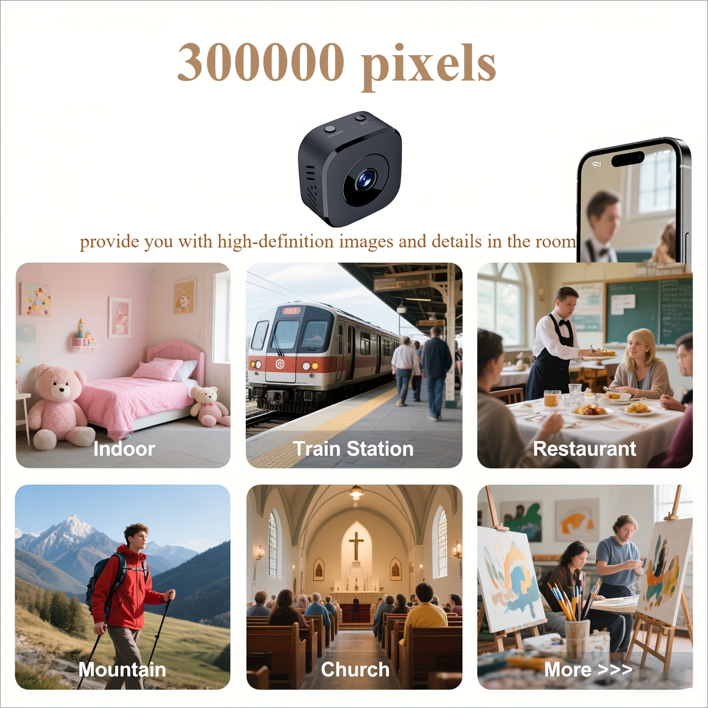 1080P HD Mini WiFi Camera Indo - Home Security Monitor 评论和价格