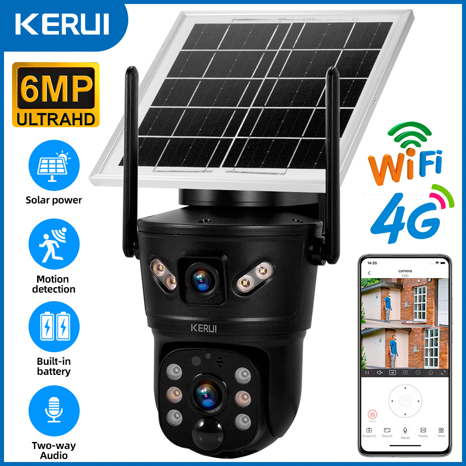 KERUI Outdoor 6MP Solar Camera - Home Security Upgrades 评论和价格