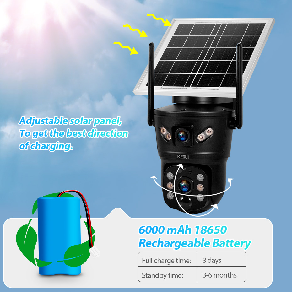 KERUI Outdoor 6MP Solar Camera - Home Security Upgrades 评论和价格