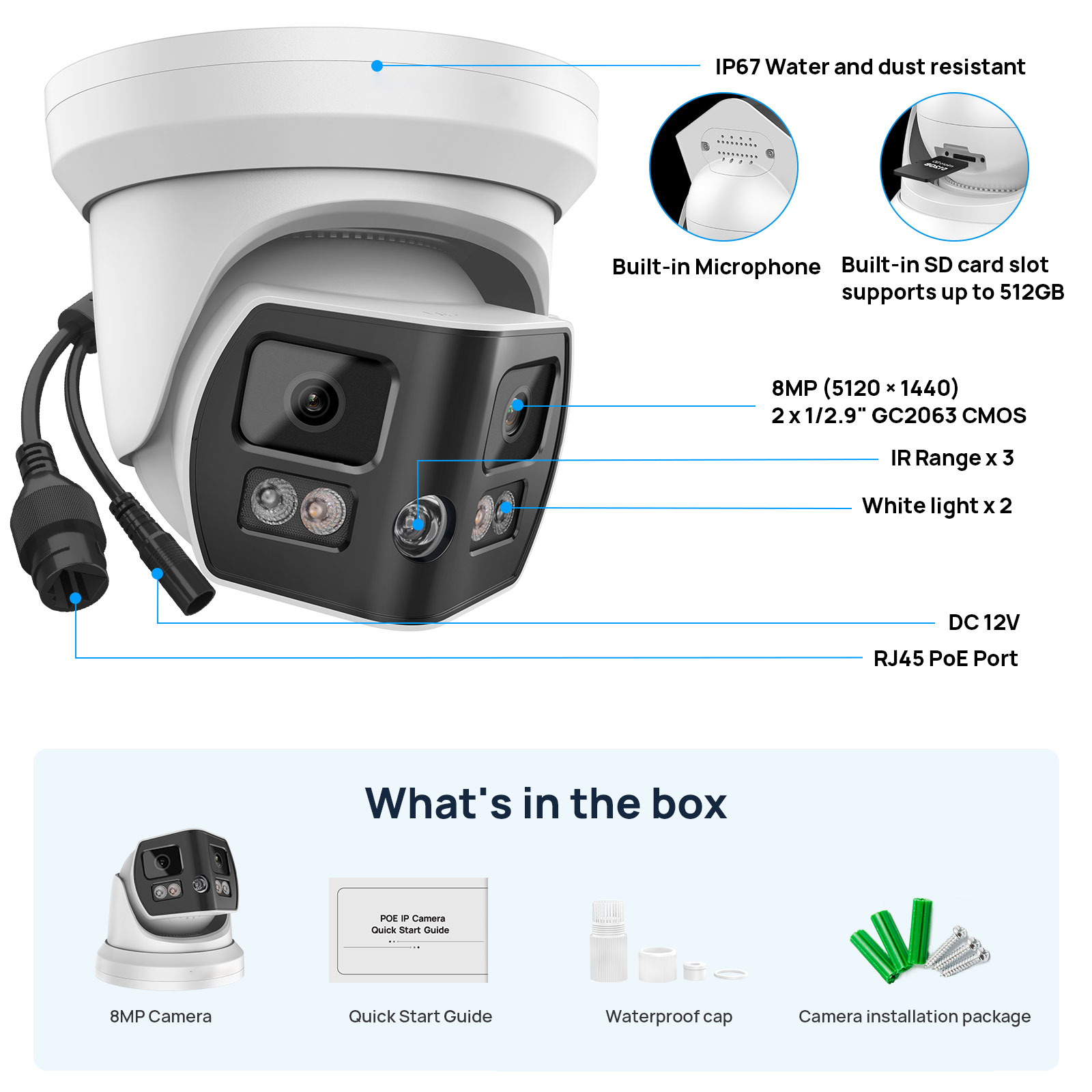 Hikvision Compatible 8MP 2 Len - Home Security Hikvision 评论和价格