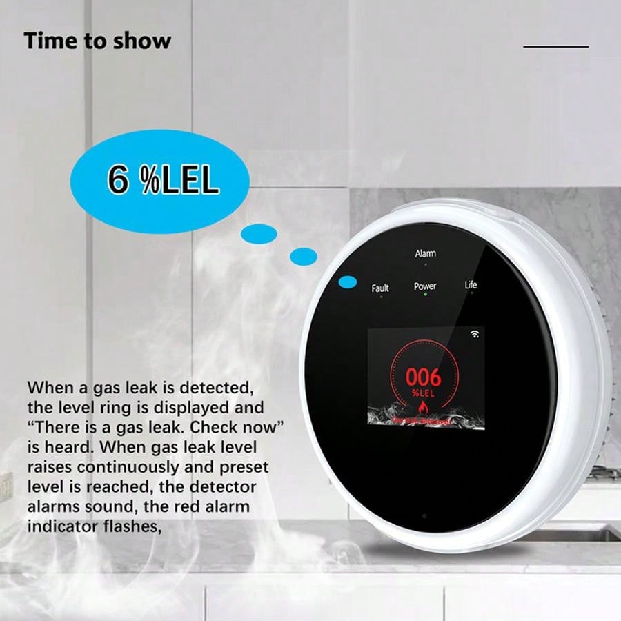 2.4G WiFi Gas Alarm Sensor Com - Home Security With Ai 评论和价格