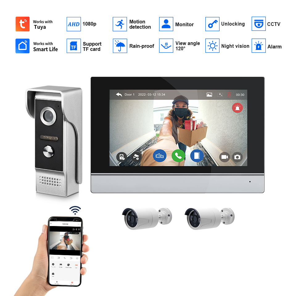 7Inch IPS Screen 2MP  Tuya Rem - Home Security Indoor Cameras 评论和价格