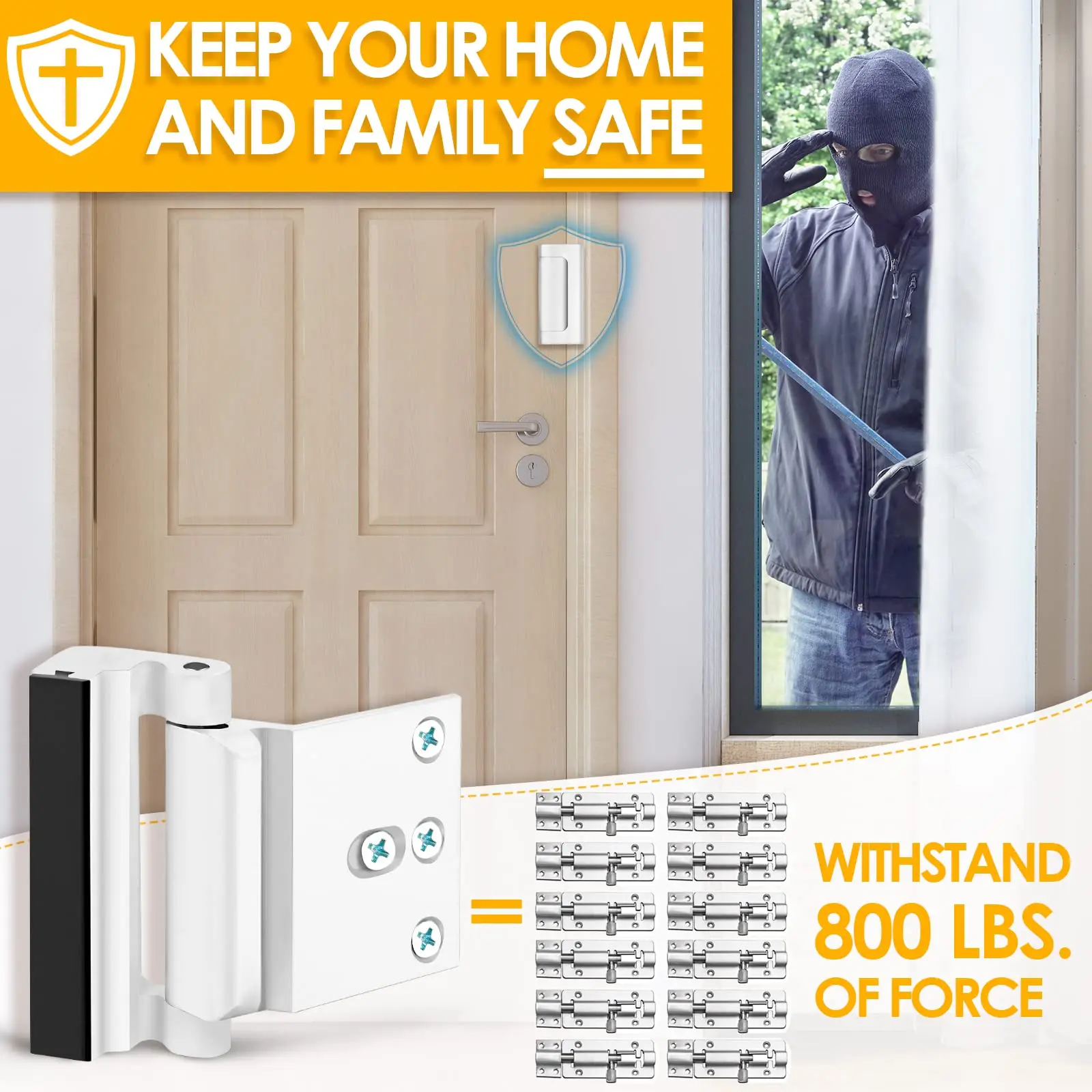 New Home Security Door Lock Al - Home Security Door Reinforcement Lock 评论和价格
