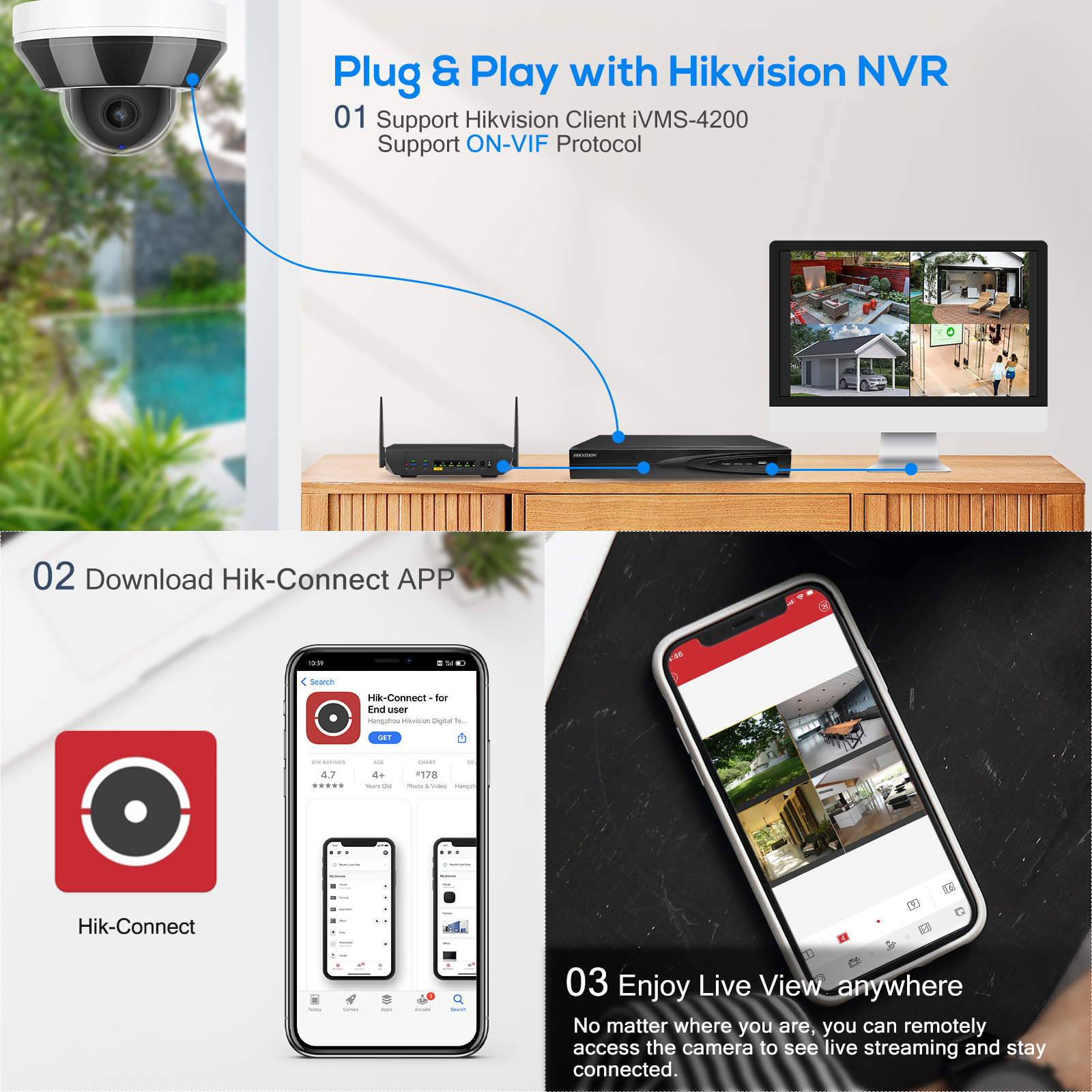 Hikvision Compatible 6MP HD PO - Home Security Hikvision 评论和价格